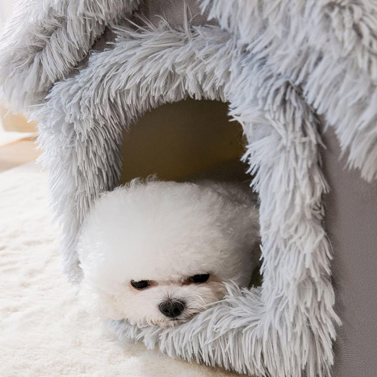 Niche Chien - ComfortableDogHouse™ - Gris Fourrure - Dogscie