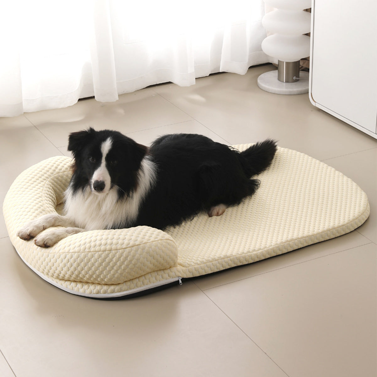 Tapis rafraichissant Chien jaune avec chien heureux couché 