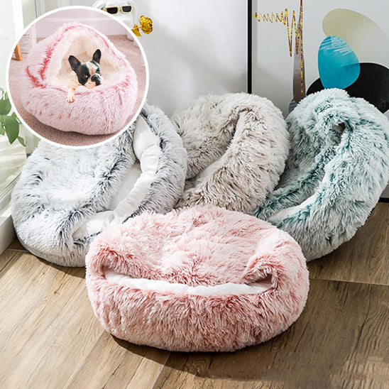 Panier chien placer dans un coin  en couleurs offerte gris rose gris-marron vert