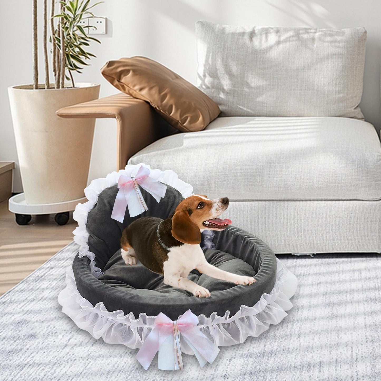 Lit Pour Chien - CuteLaceDogBed™ - Gris - Dogscie