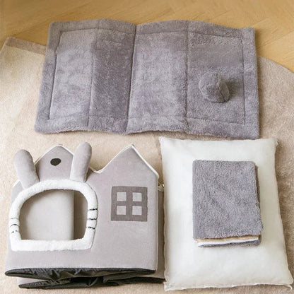 Niche Chien - ComfortableDogHouse™ - Gris Toiture Double - Dogscie