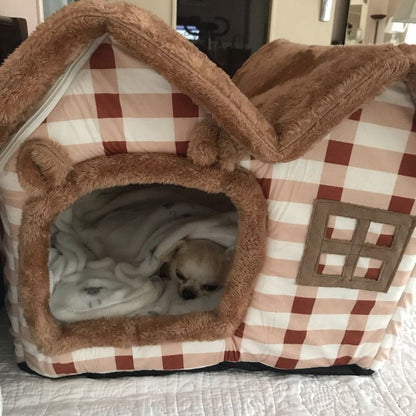 Niche Chien - ComfortableDogHouse™ - Marron Toiture Double - Dogscie