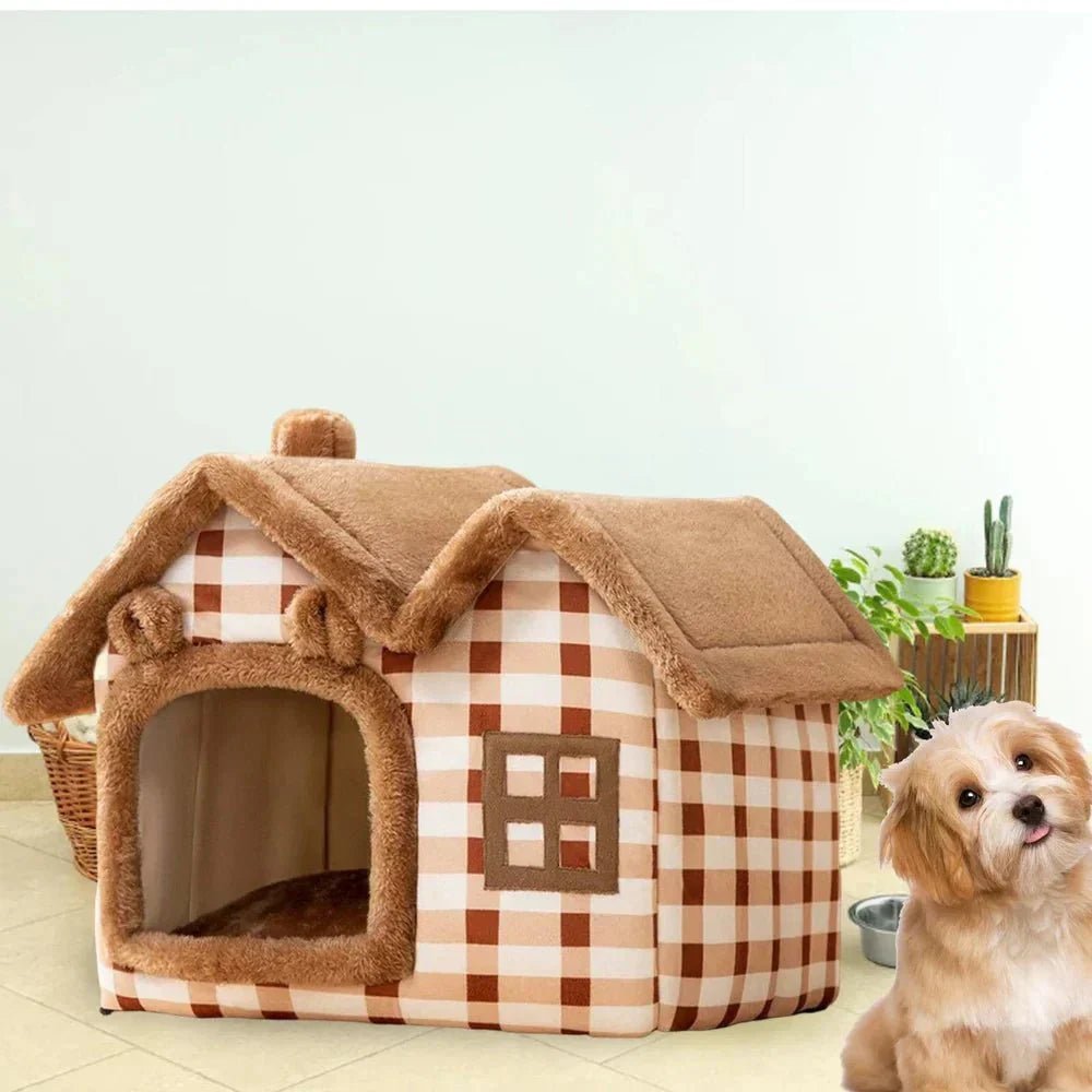 Niche Chien - ComfortableDogHouse™ - Marron Toiture Double - Dogscie