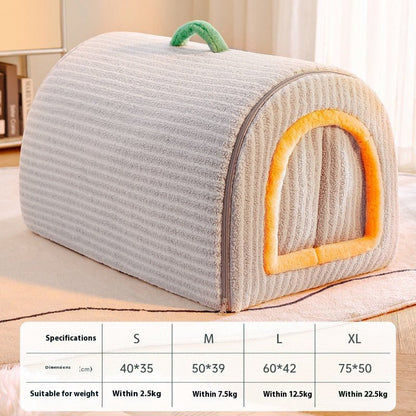 Niche pour Chien interieur gris vide sur moquette blanc proposant les tailles dans grille