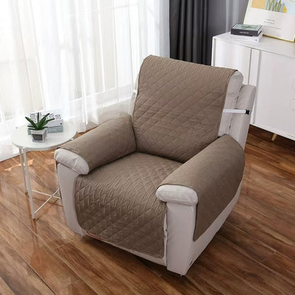 Protection canapé  kaki vide sur fauteuil d'appoint ou inclinable blanc