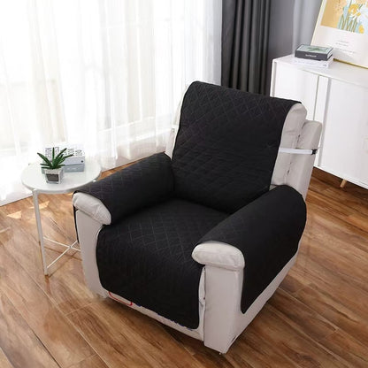 Protection canapé noir vide sur fauteuil d'appoint ou inclinable blanc 